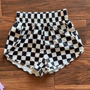 Checkered Black and White Shorts